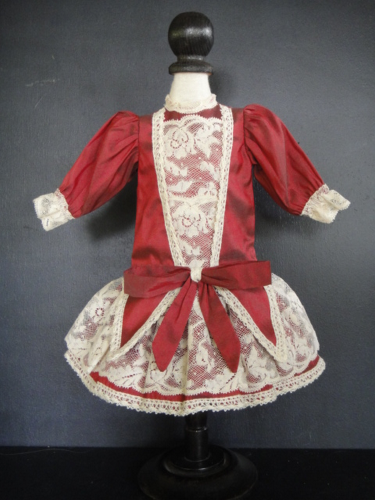 ROBE POUR POUPÉE 62-64 cm en soie bleue Pour poupée ancienne moderne JUMEAU- BRU EUR 105,00