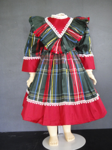 ROBE ET VESTE en soie pour poupée ancienne de 48-51 cm - Jumeau -19doll dress EUR 113,00 - FR