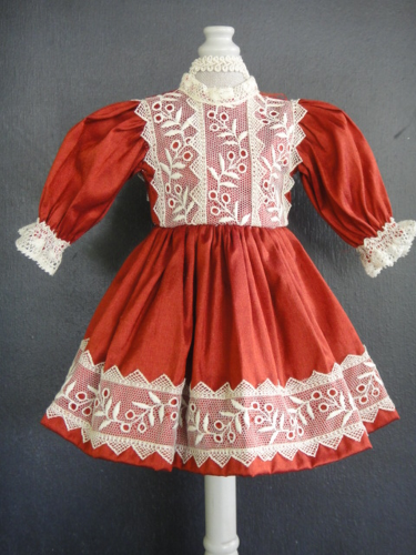 Tenue En Soie Pour Poupée Bleuette – Fabrication Française, Vintage Fille