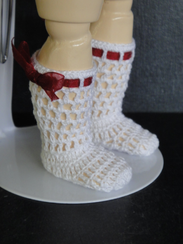 Paire De Chaussures En Cuir Pour Poupée BLEUETTE – Taille 1, Avec Chaussettes, Ancienne
