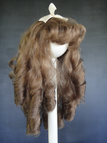 PERRUQUE poupée ancienne Cheveux courts naturels Taille 12