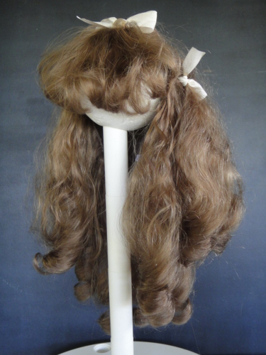 PERRUQUE en cheveux naturels T12 (38 cm) pour POUPÉE ANCIENNE