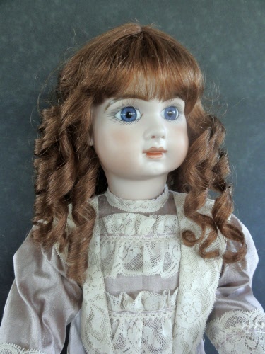 Size 17cm 6.7" Human hair wig for Bleuette Antique BRAID style repro dolls 