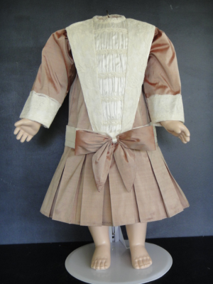 Robe Paletot Pour Poupée Ancienne - Vêtement Vintage De Collection