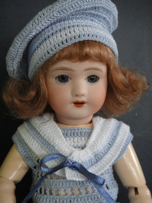 Poupée Ancienne Reproduction Bleuette Jumeau 27 Cm - Tête Biscuit Porcelaine - France