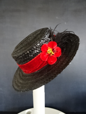 Chapeau Bonnet Ancien Pour Poupée - Coiffe Miniature Vintage - Pièce Occasion