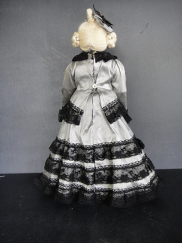Robe En Soie Grise Pour Poupée Ancienne JUMEAU (62-64 Cm) - Fabrication France