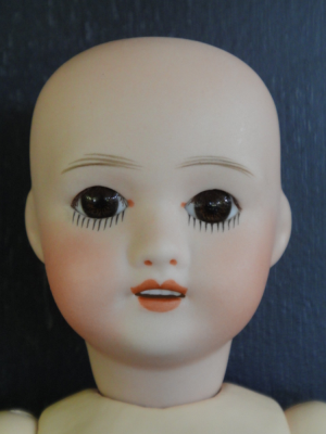 Jolie Poupée Ancienne Tête Intacte Porcelaine Bleuette Unis