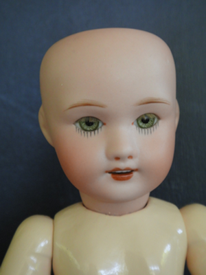 Tête De Poupée En Porcelaine BLEUETTE SFBJ 301 – Yeux Verts, Reproduction BRAVOT, Taille 24 Cm