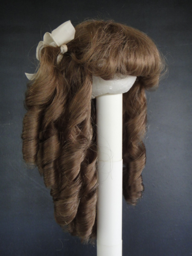 Perruque poupée ancienne cheveux courts roux-Tête 21/22cm(8/9